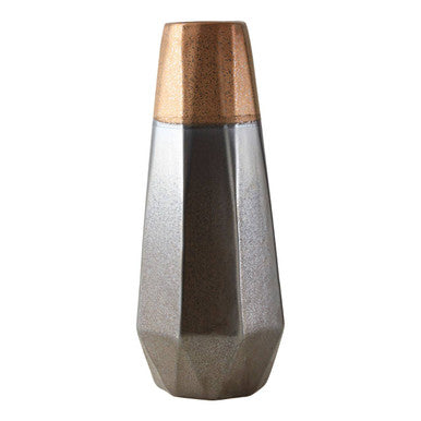 Jet Large Metallic Vase in Black and Gold