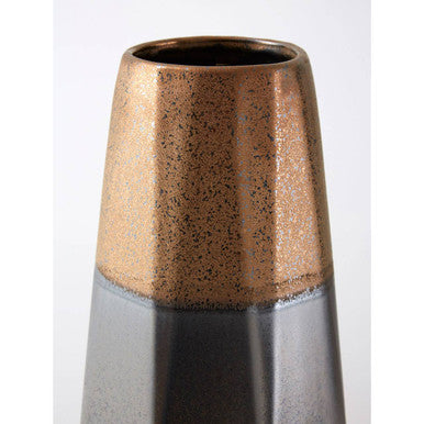 Jet Large Metallic Vase in Black and Gold