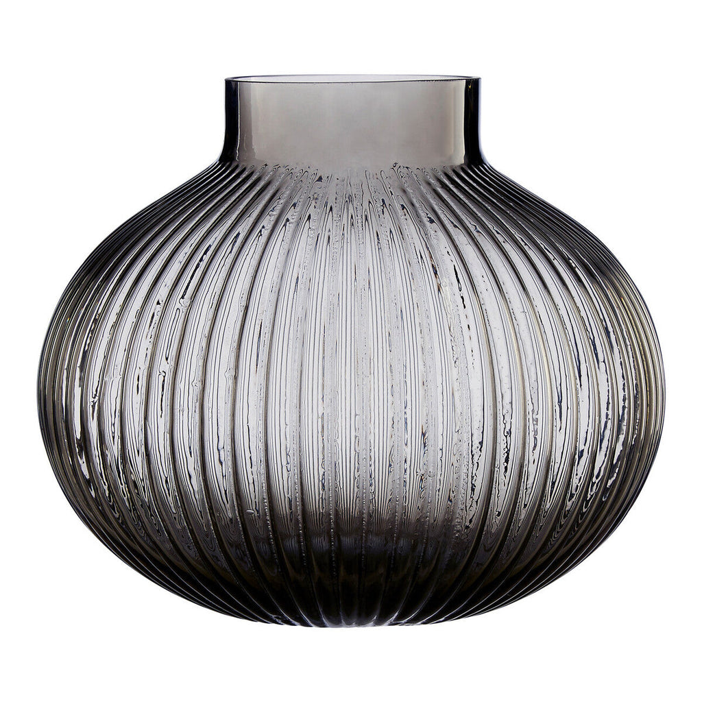 Small Smoked Grey Glass Vase