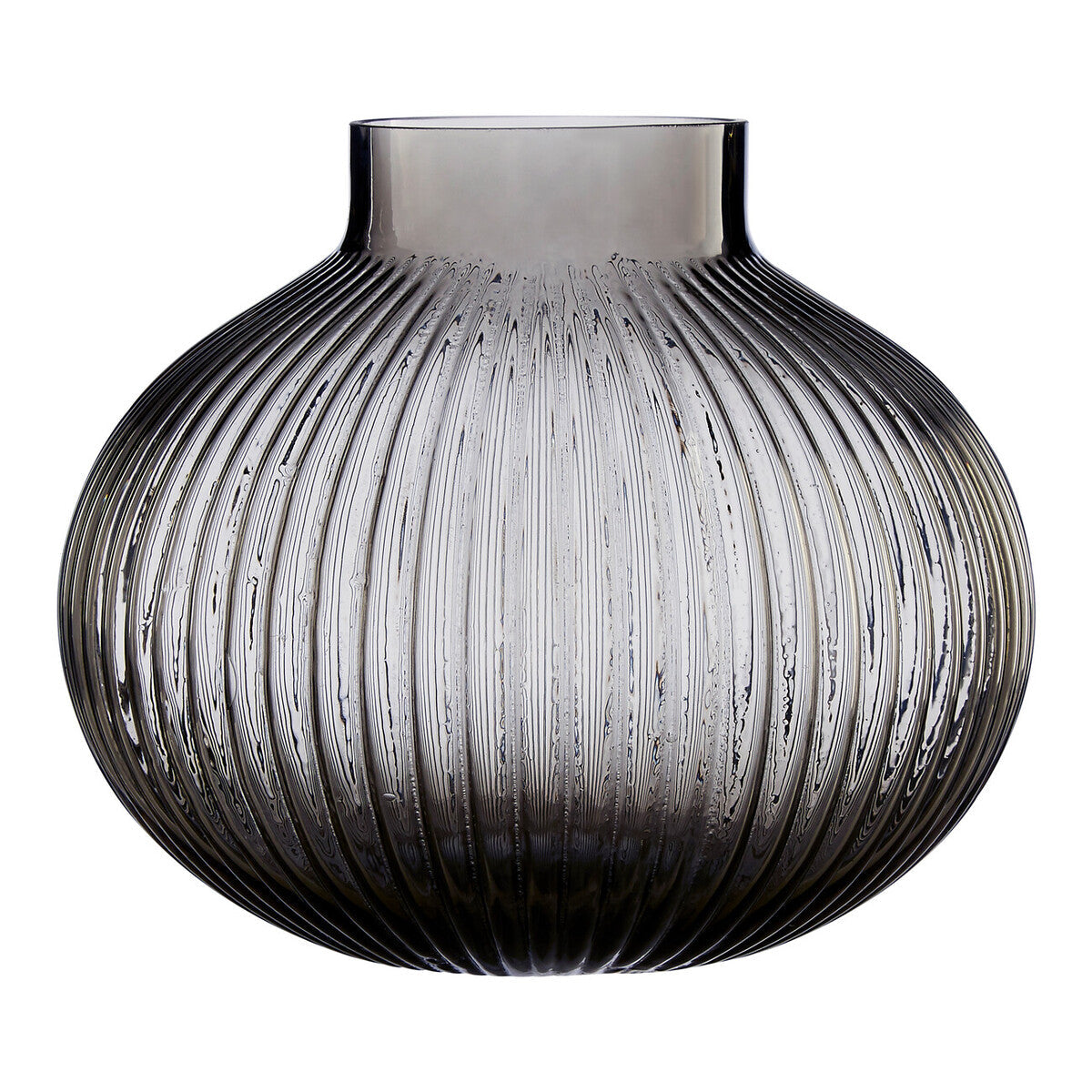 Small Smoked Grey Glass Vase