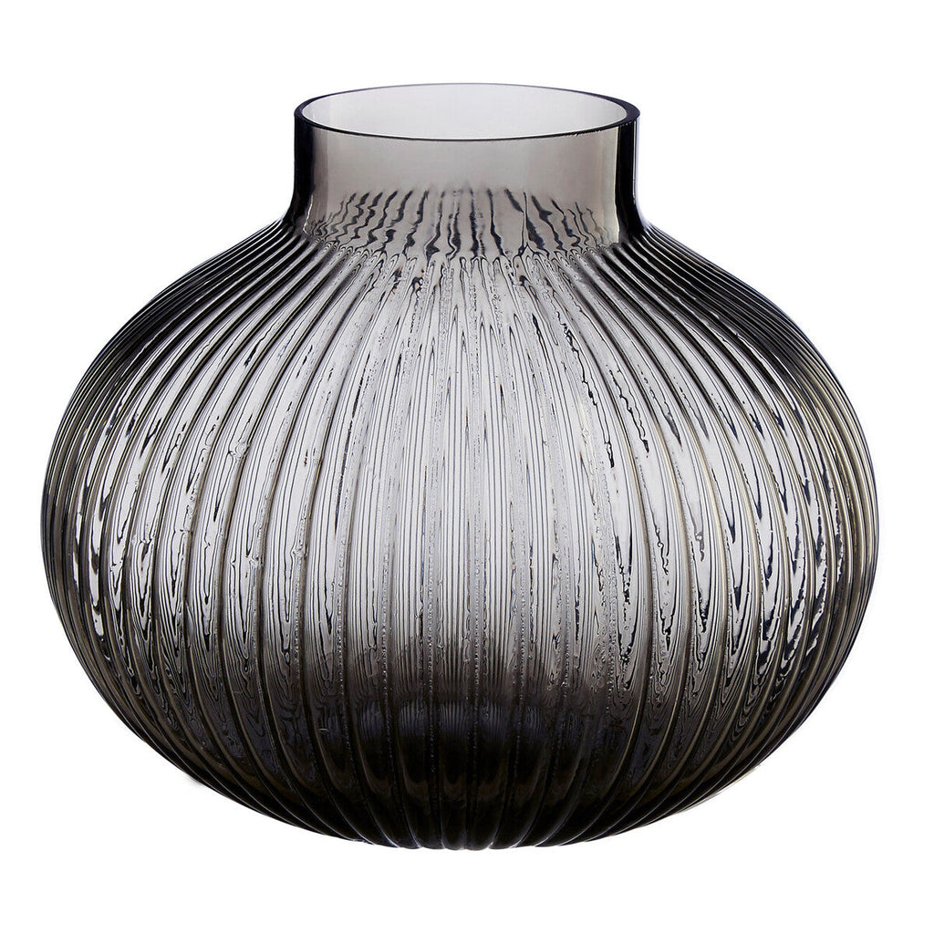 Small Smoked Grey Glass Vase