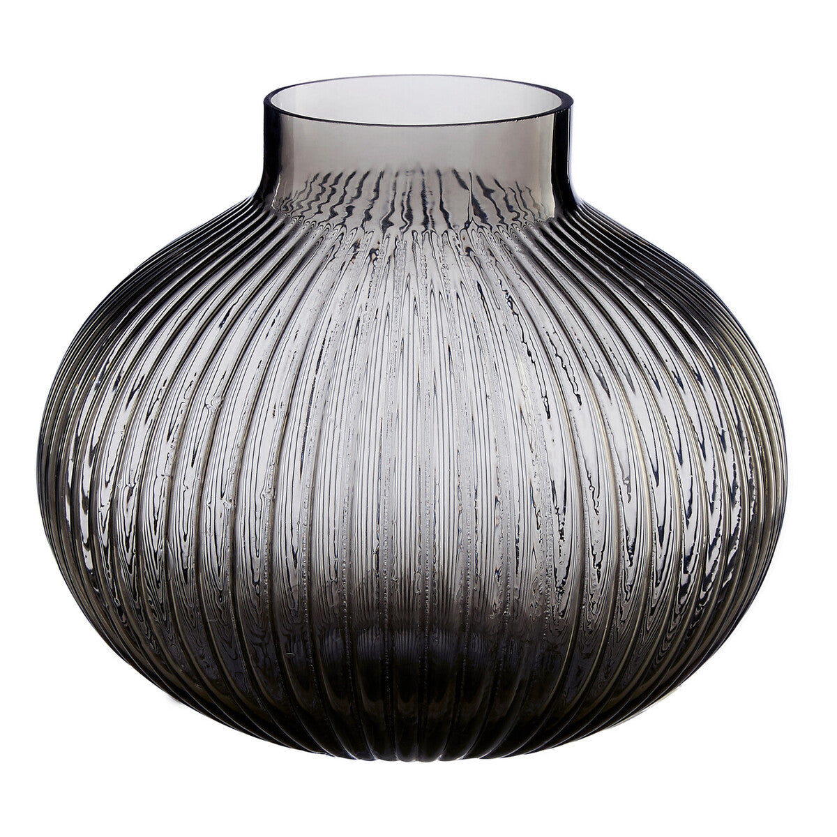 Small Smoked Grey Glass Vase