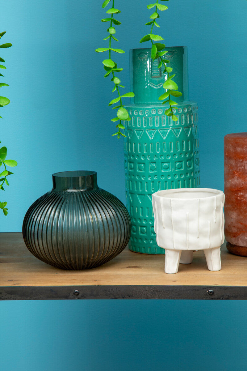 Small Smoked Grey Glass Vase
