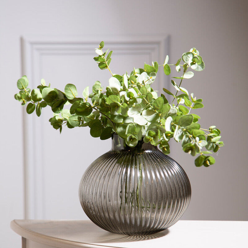 Small Smoked Grey Glass Vase