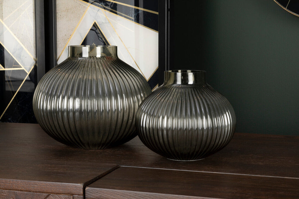 Small Smoked Grey Glass Vase