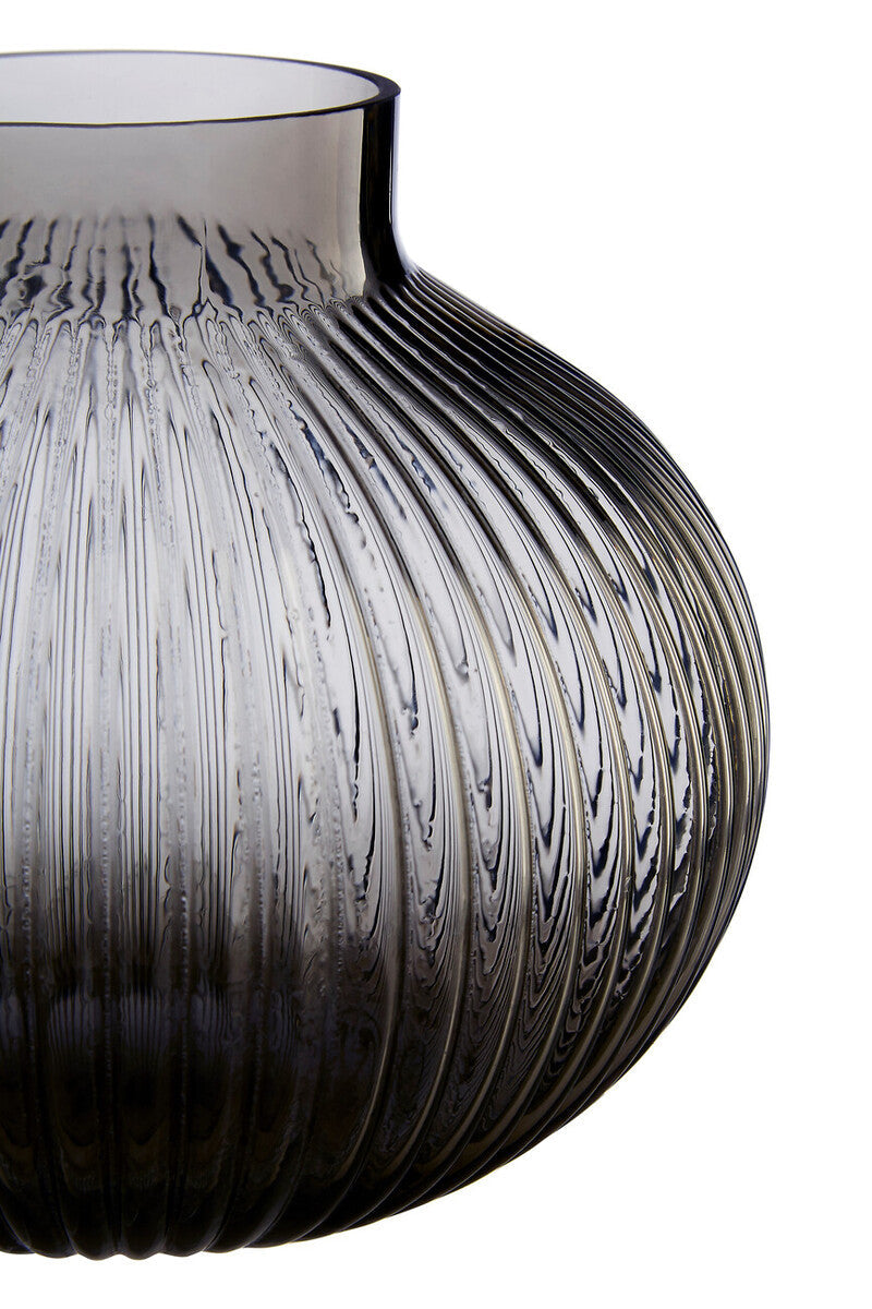 Small Smoked Grey Glass Vase
