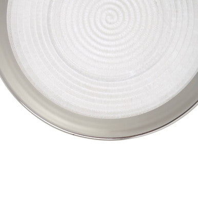 Embossed Glass Side Plate with Silver Rim