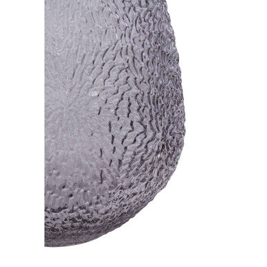 Medium Embossed Grey Glass Vase