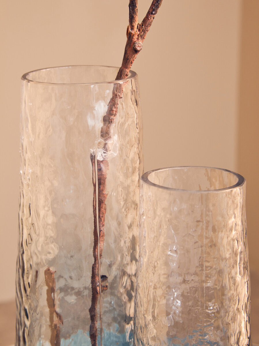Small Blue Ombre Glass Vase