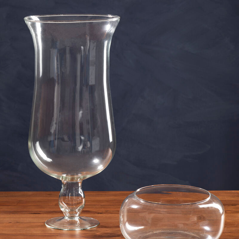 Clear Glass Fluted Vase