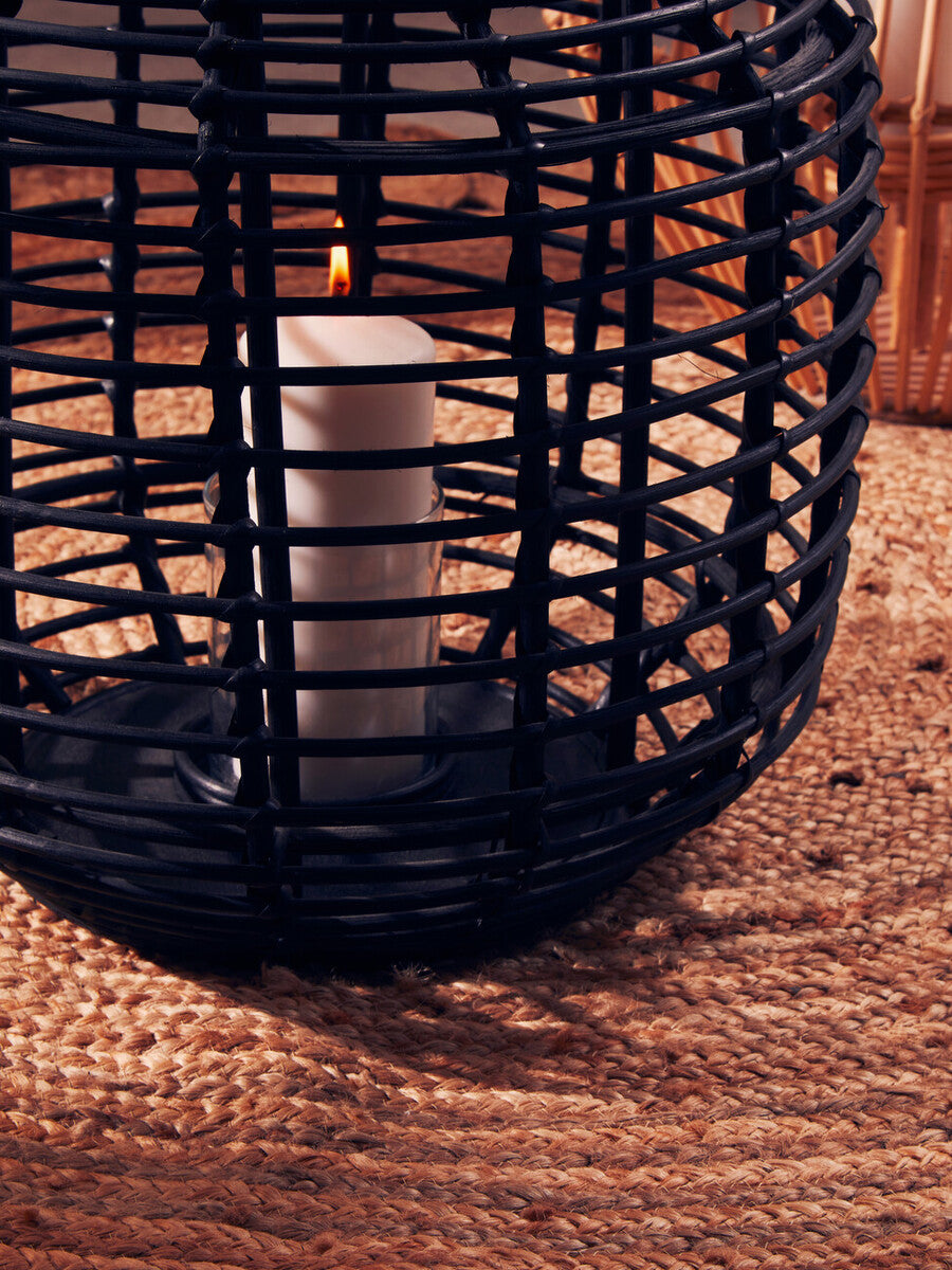 Black Rattan Lantern