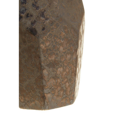 Large Ceramic Vase with Faceted Black Metallic Glaze