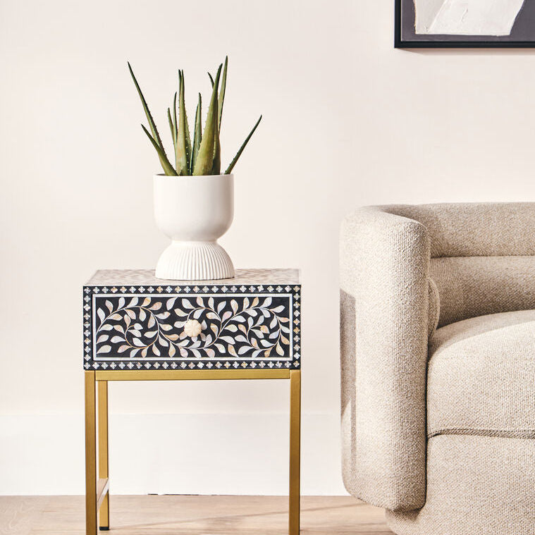 White Ceramic Planter with Tapered Design