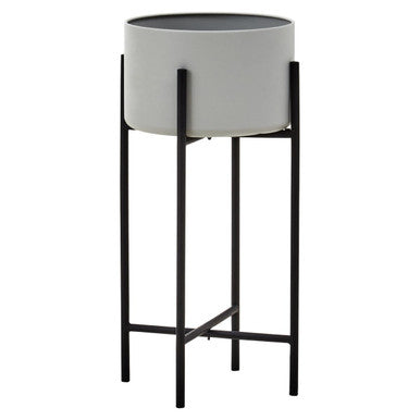 Large Grey and Black Floor Standing Planter