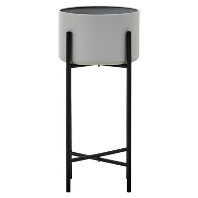 Large Grey and Black Floor Standing Planter