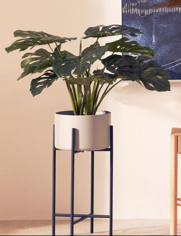 Large Grey and Black Floor Standing Planter