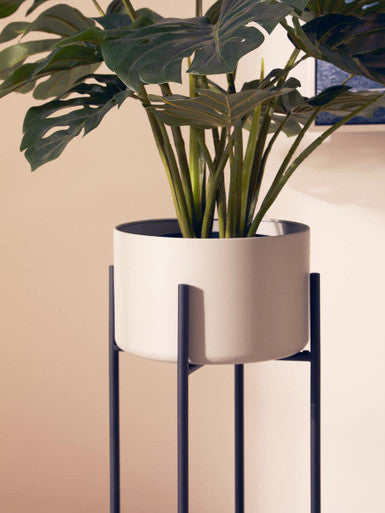 Large Grey and Black Floor Standing Planter