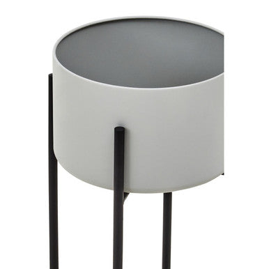 Large Grey and Black Floor Standing Planter