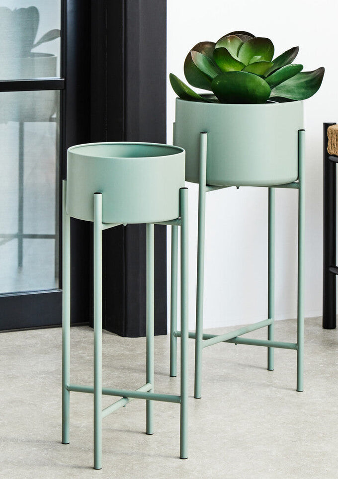 Small Green Floor Standing Planter