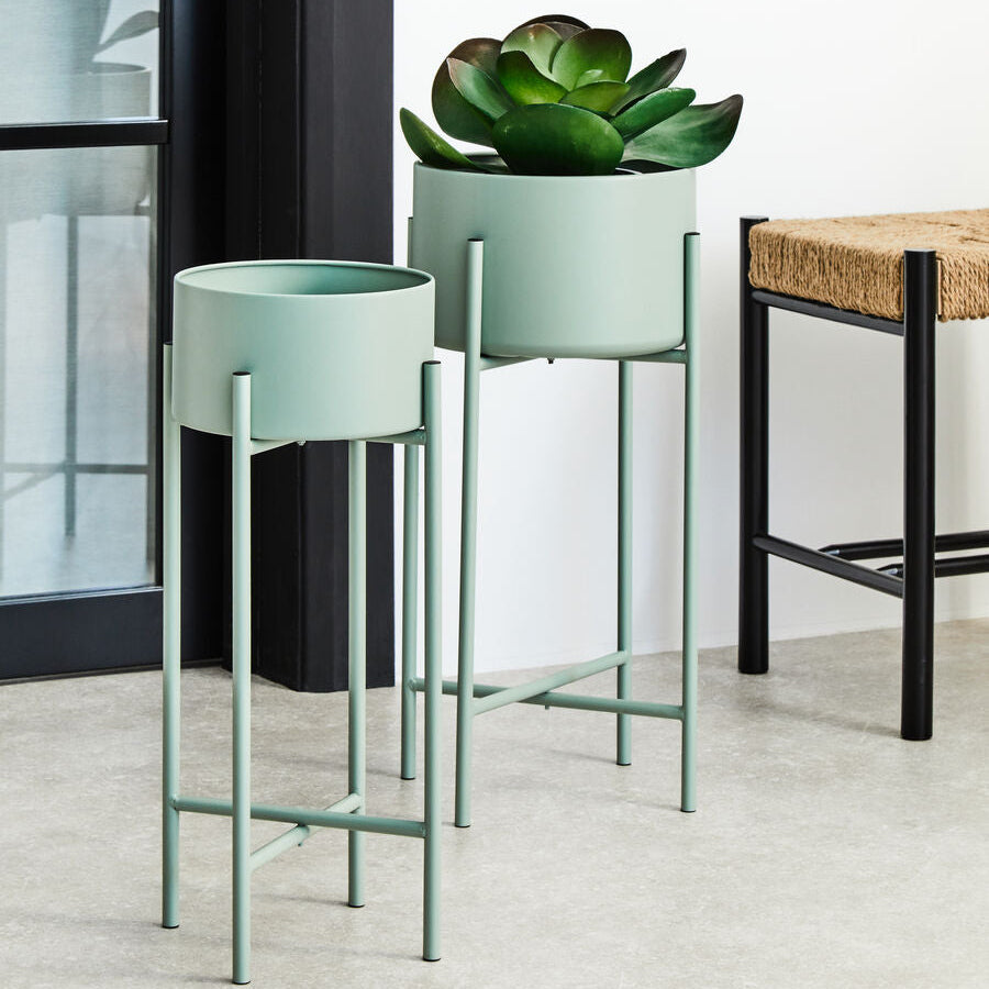 Small Green Floor Standing Planter