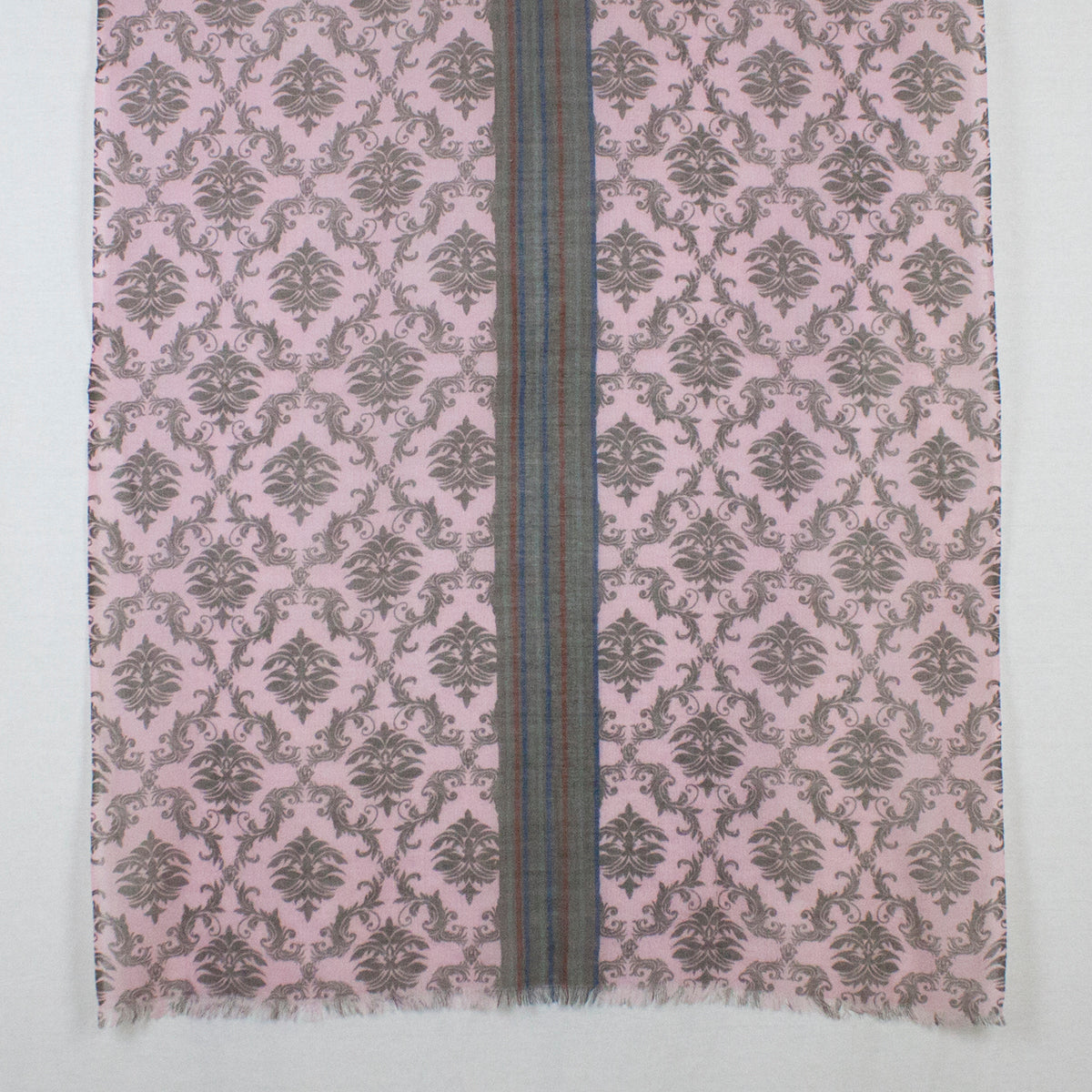 Arabian Tile Print Merino Wool Scarf in Rose Pink