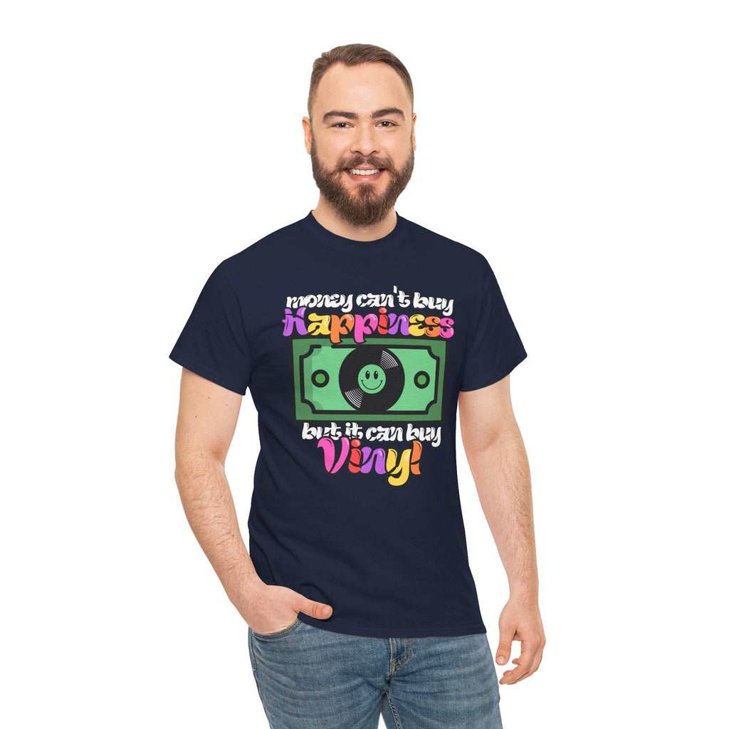 Money Can't Buy Happiness Men's Vinyl Record T-Shirt