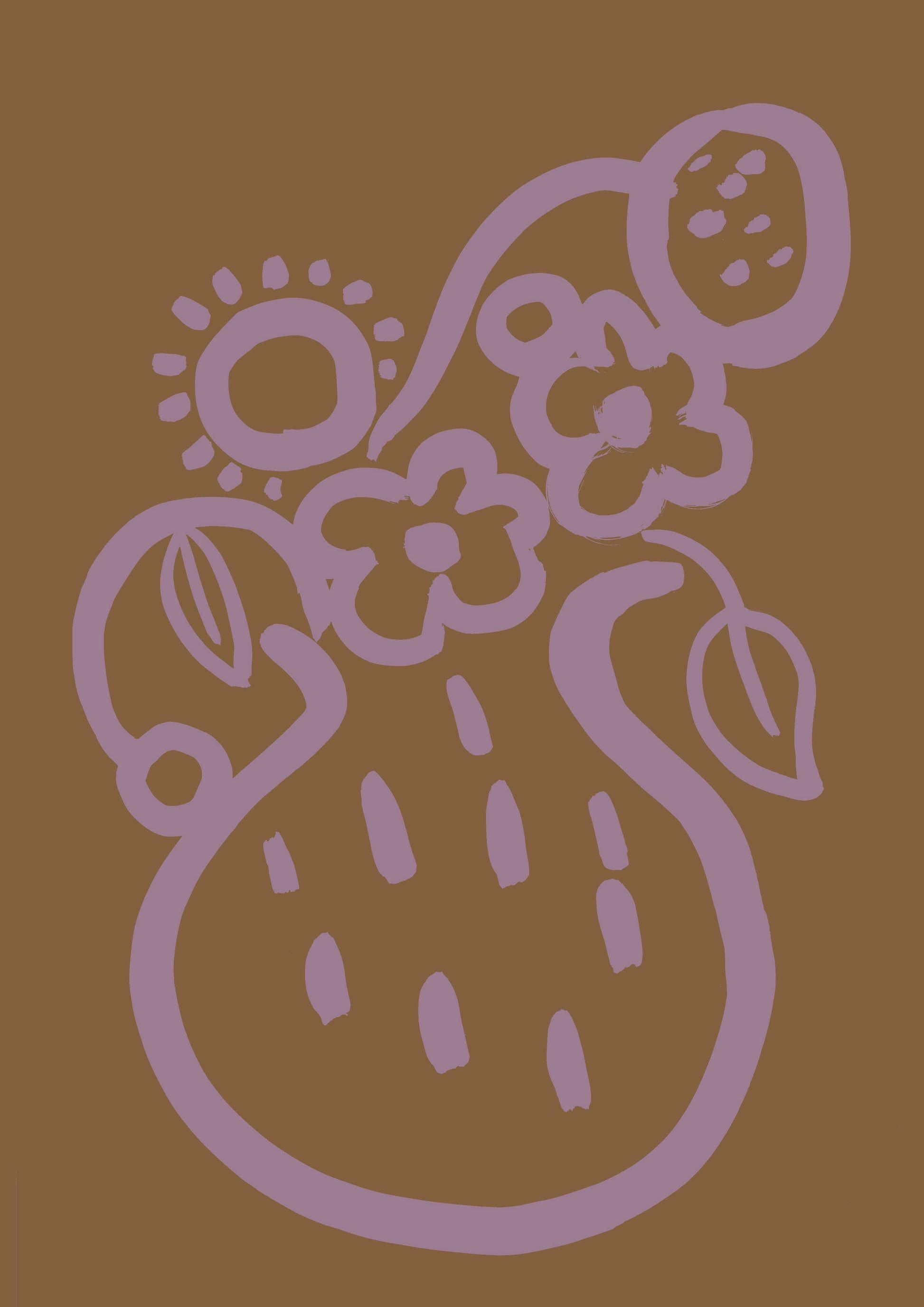 Vase Print Tan and Lilac