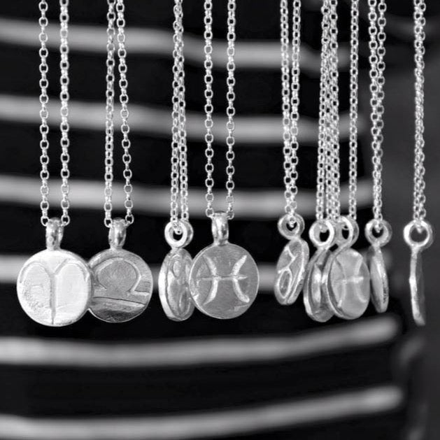 Personalised Star Sign Necklace in Recycled Silver