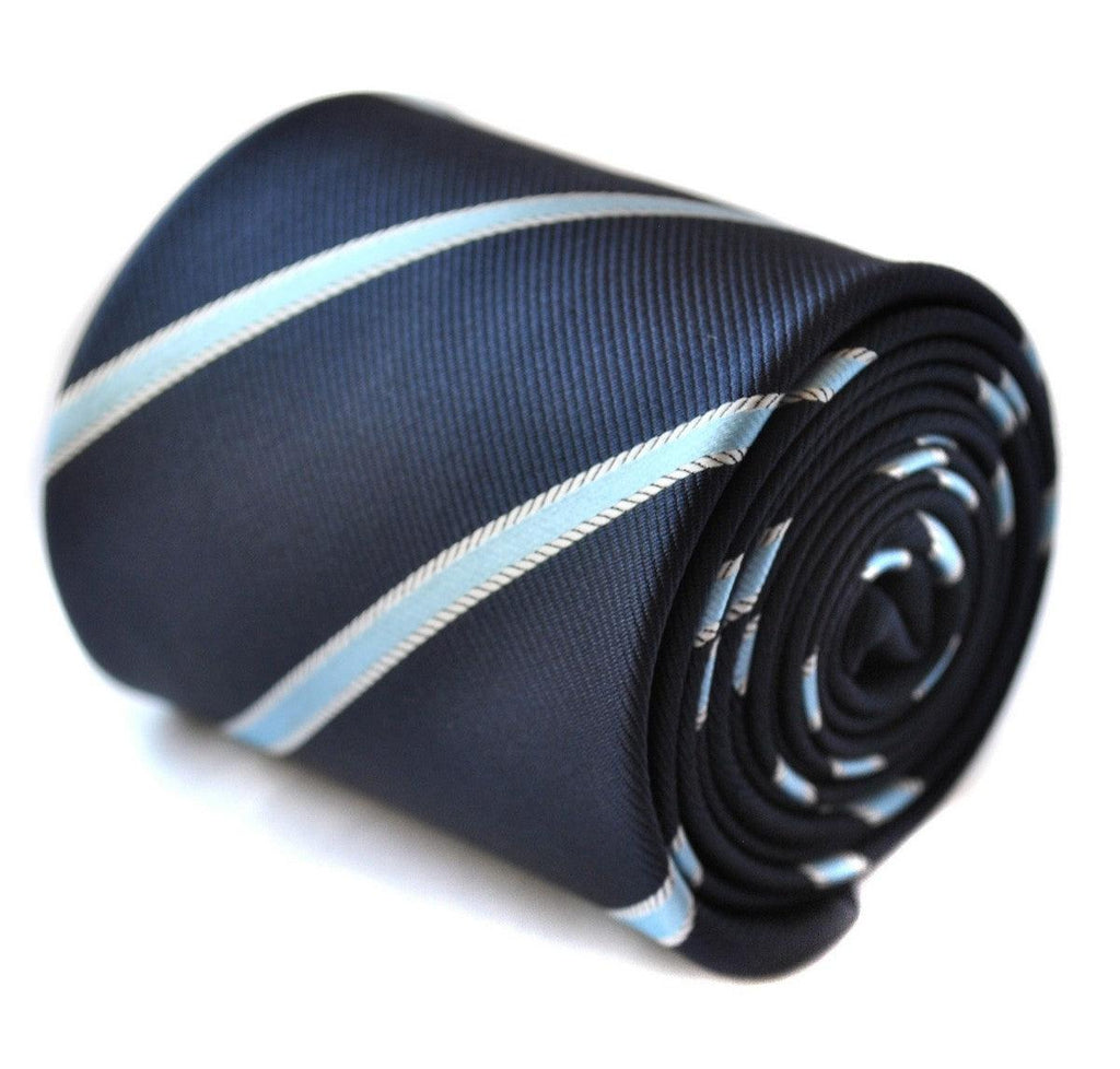 Navy and Light Blue Ribbon Stripe Tie
