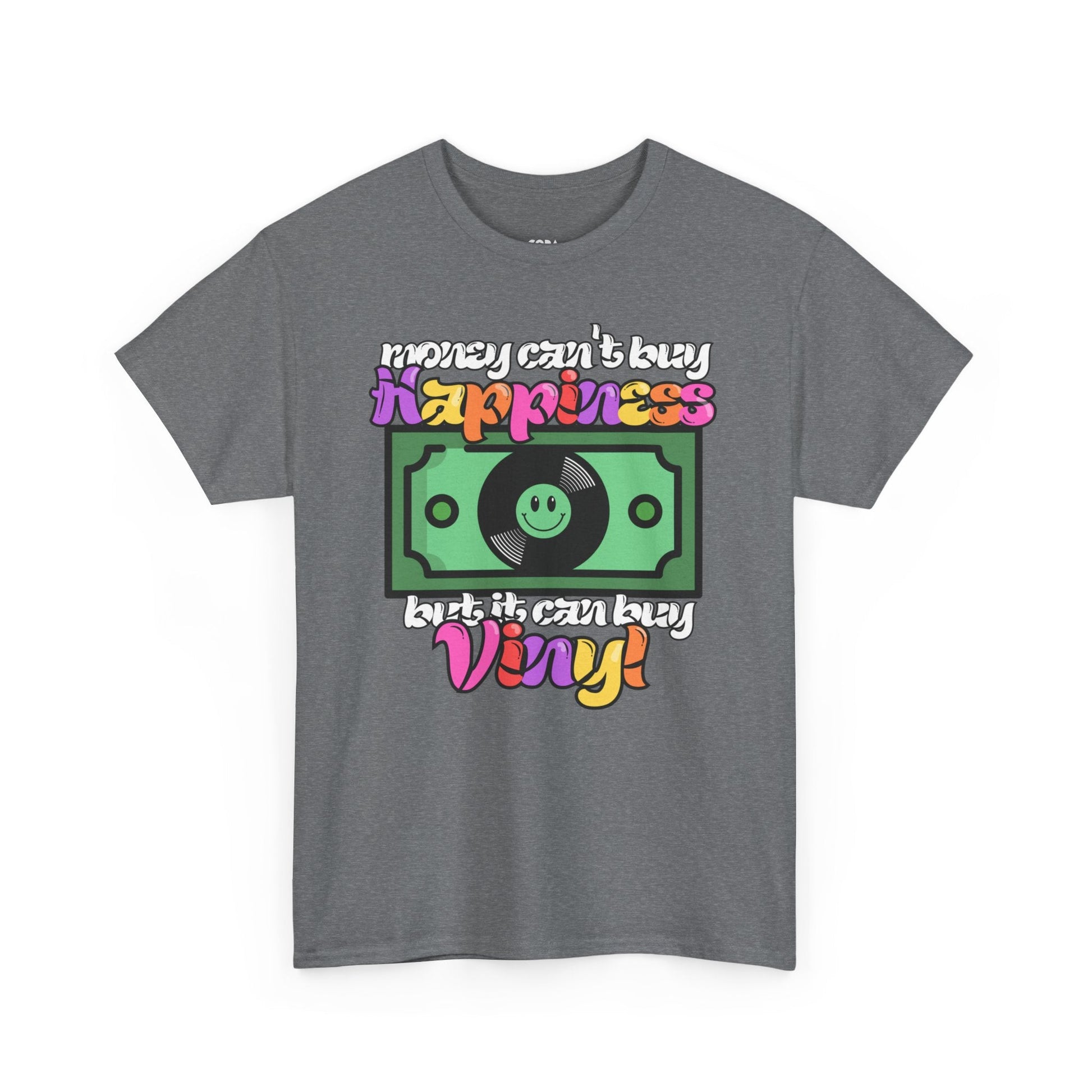 Money Can't Buy Happiness Men's Vinyl Record T-Shirt