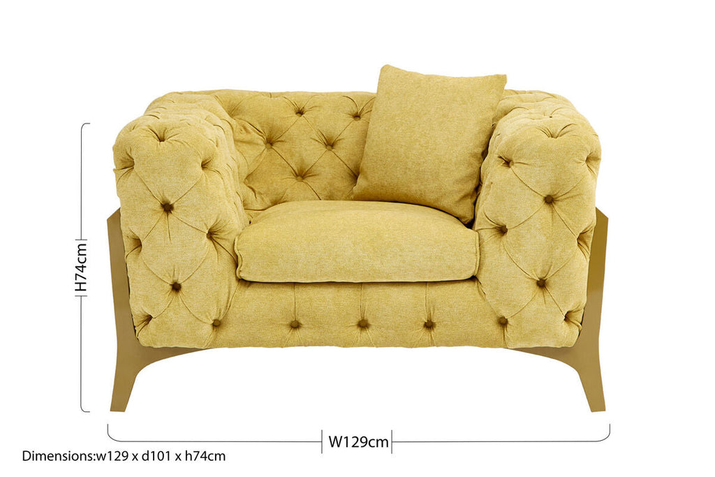 Pistachio Green Tufted Armchair