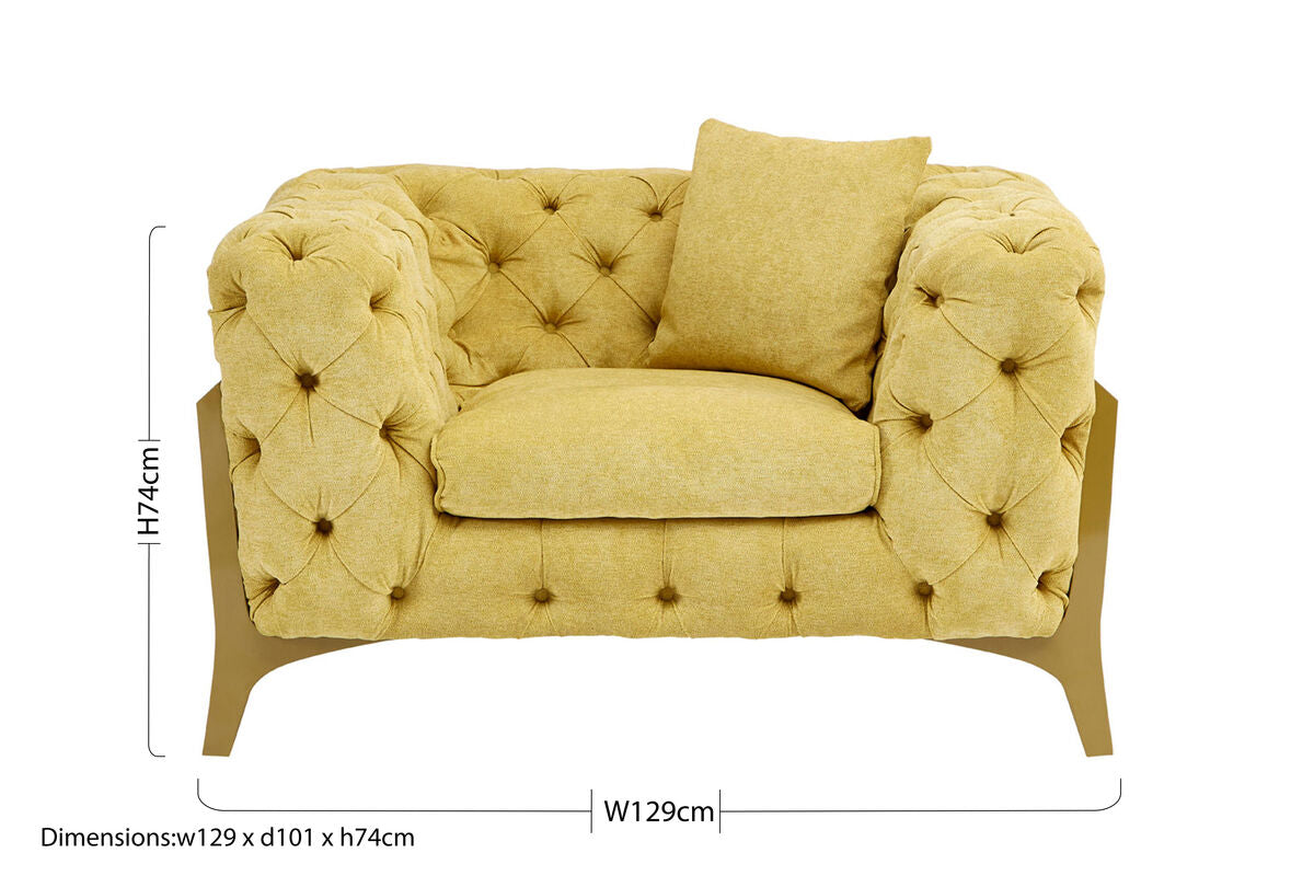 Pistachio Green Tufted Armchair