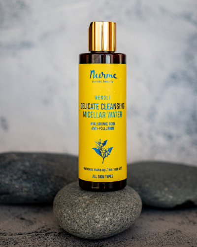 Gentle Micellar Water with Hyaluronic Acid & Pro-Vitamin B5 by Nurme at www.brixbailey.com