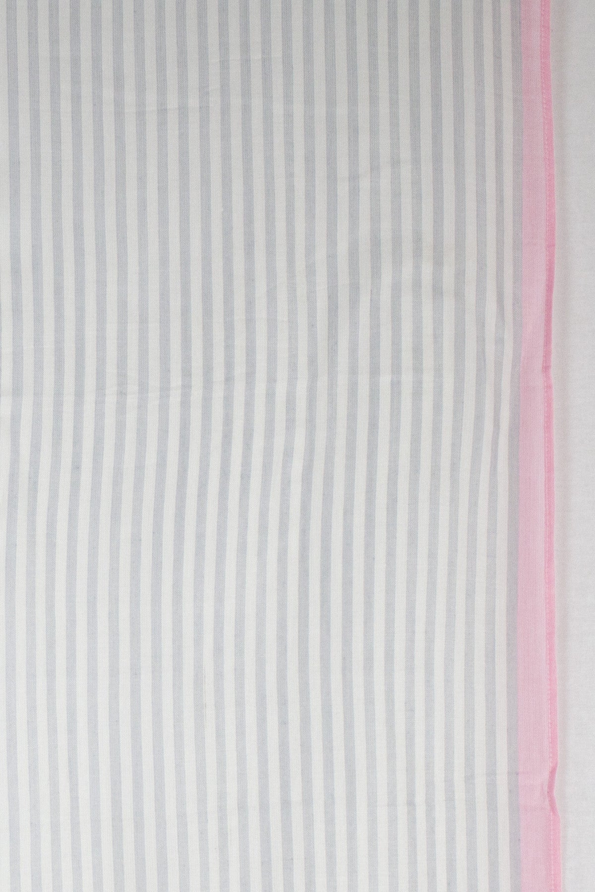 Classic Stripe Viscose Scarf with Neon Pink Border