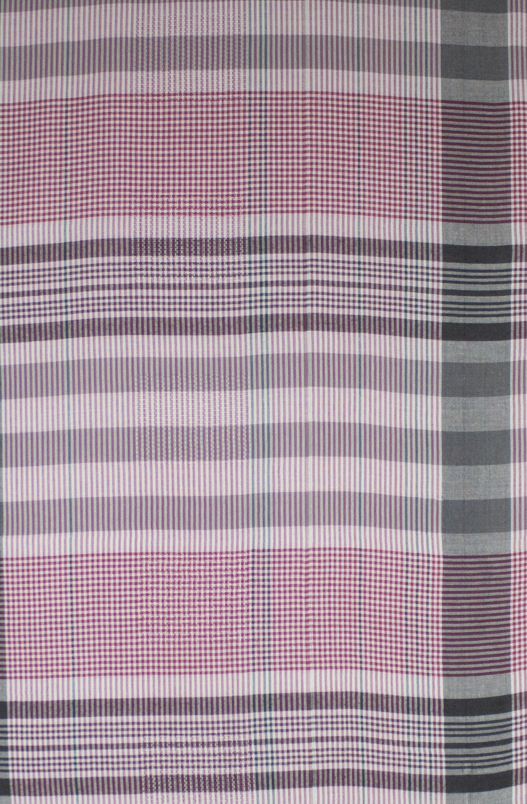 Checks and Stripes Textured Weave Viscose Scarf in Pink Black Off White