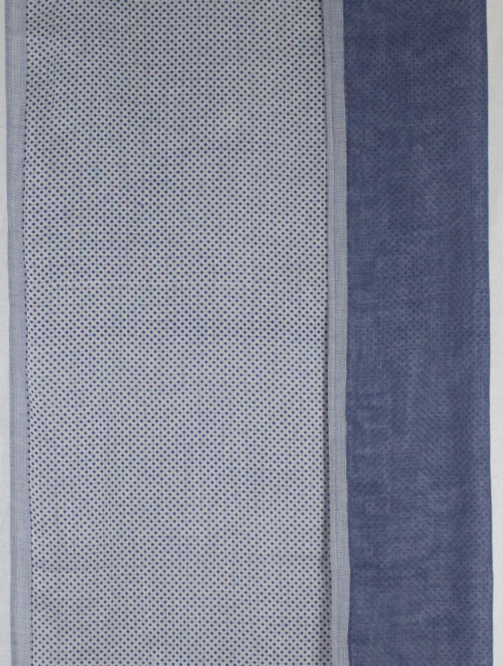 Reversible Cotton Scarf in Chambray Blue with Ditsy Diamond Print