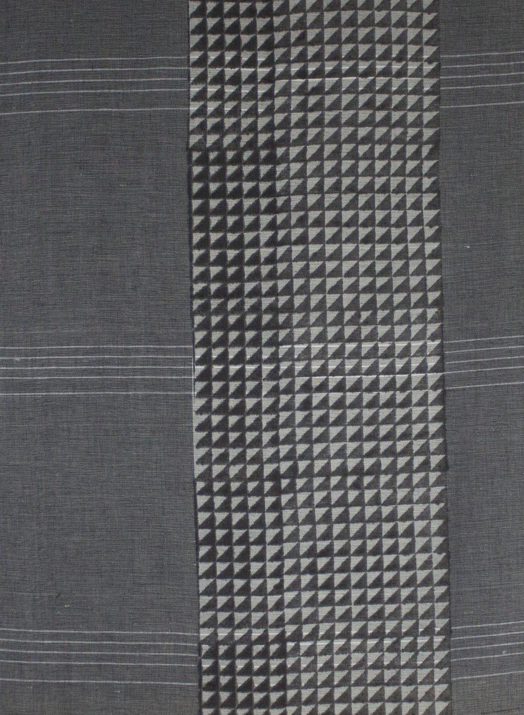 Triangle Print Chambray Cotton Scarf in Grey and Black