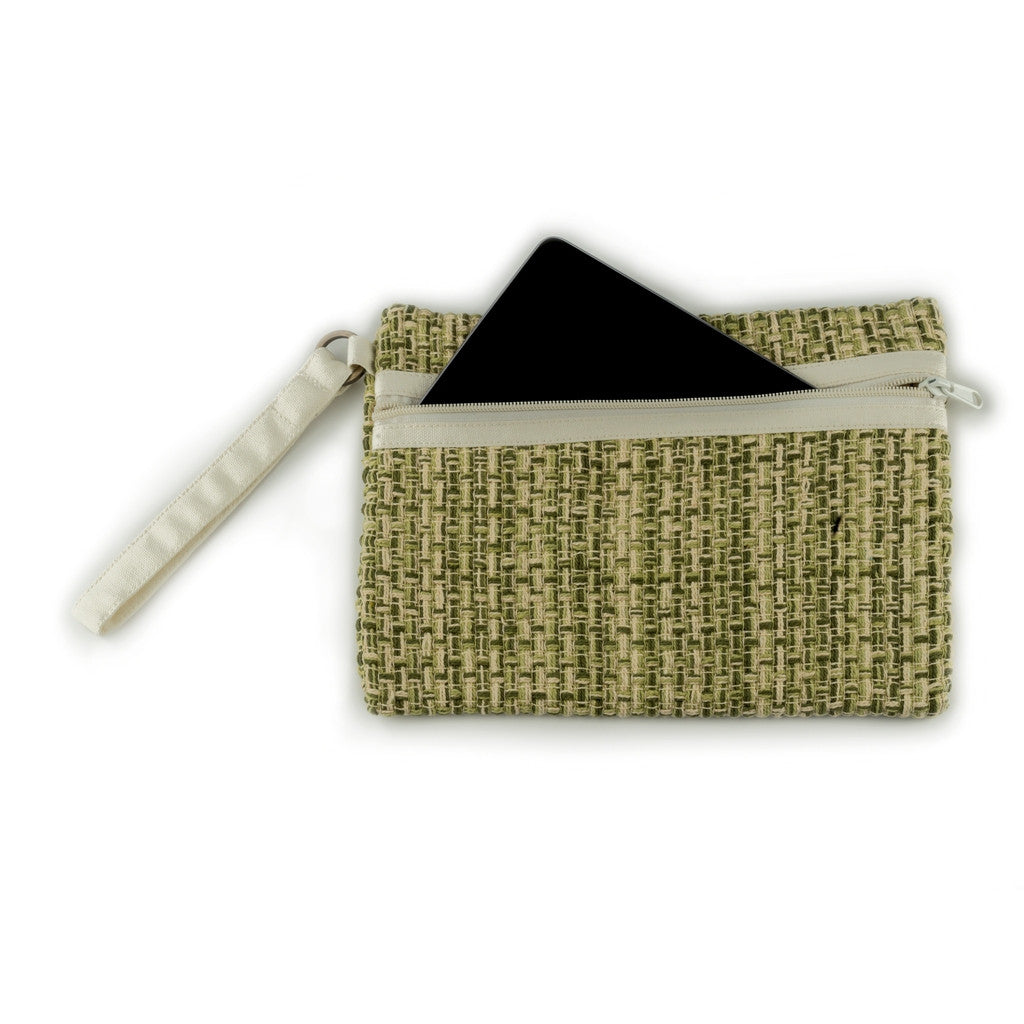 Carry Me Accessories Pouch in Green Offwhite