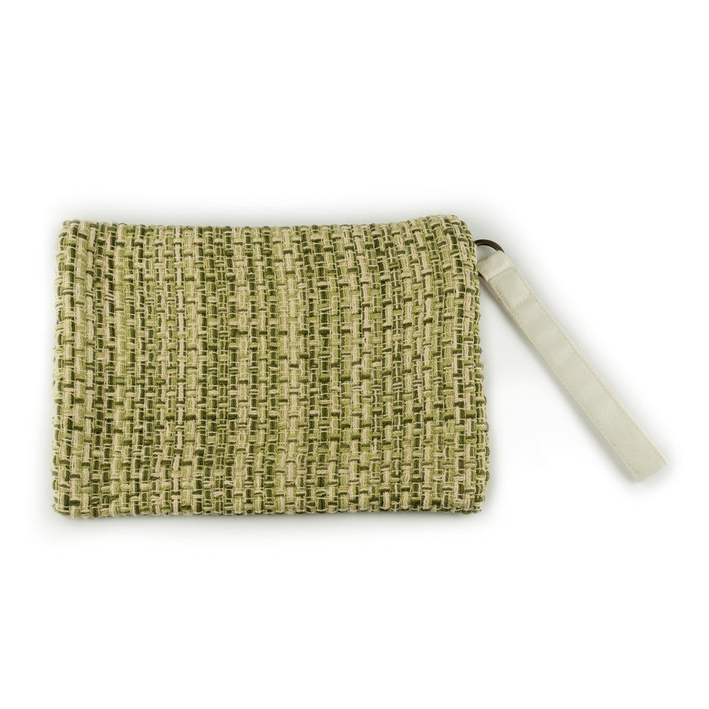 Carry Me Accessories Pouch in Green Offwhite