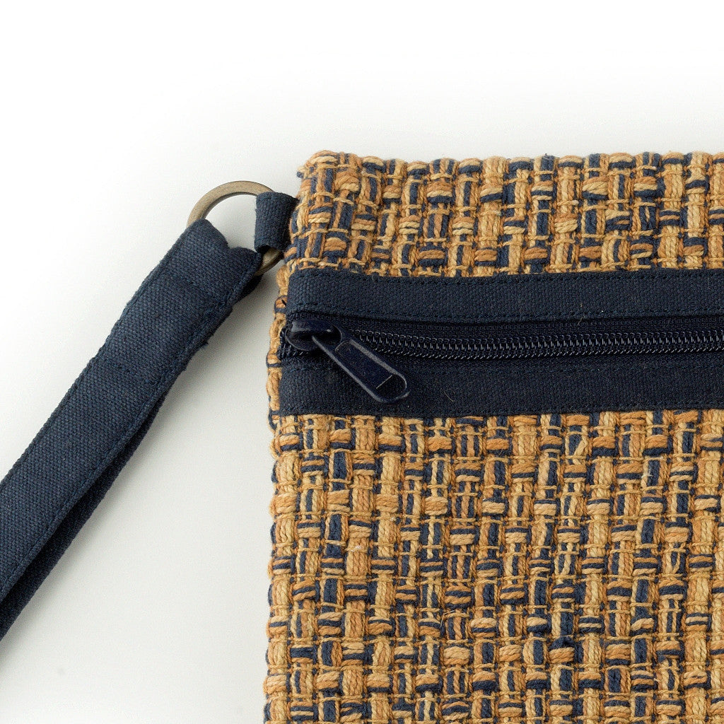 Brown and Blue Accessories Pouch