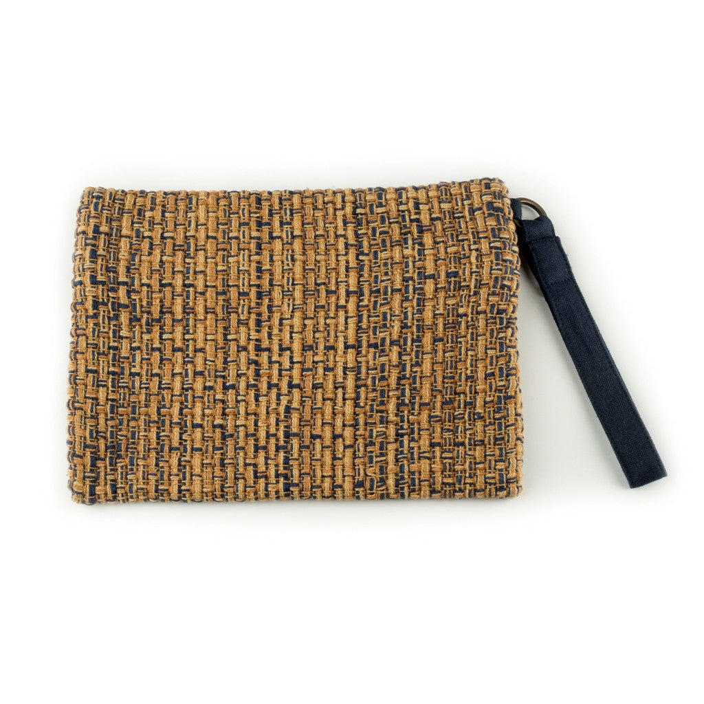 Brown and Blue Accessories Pouch