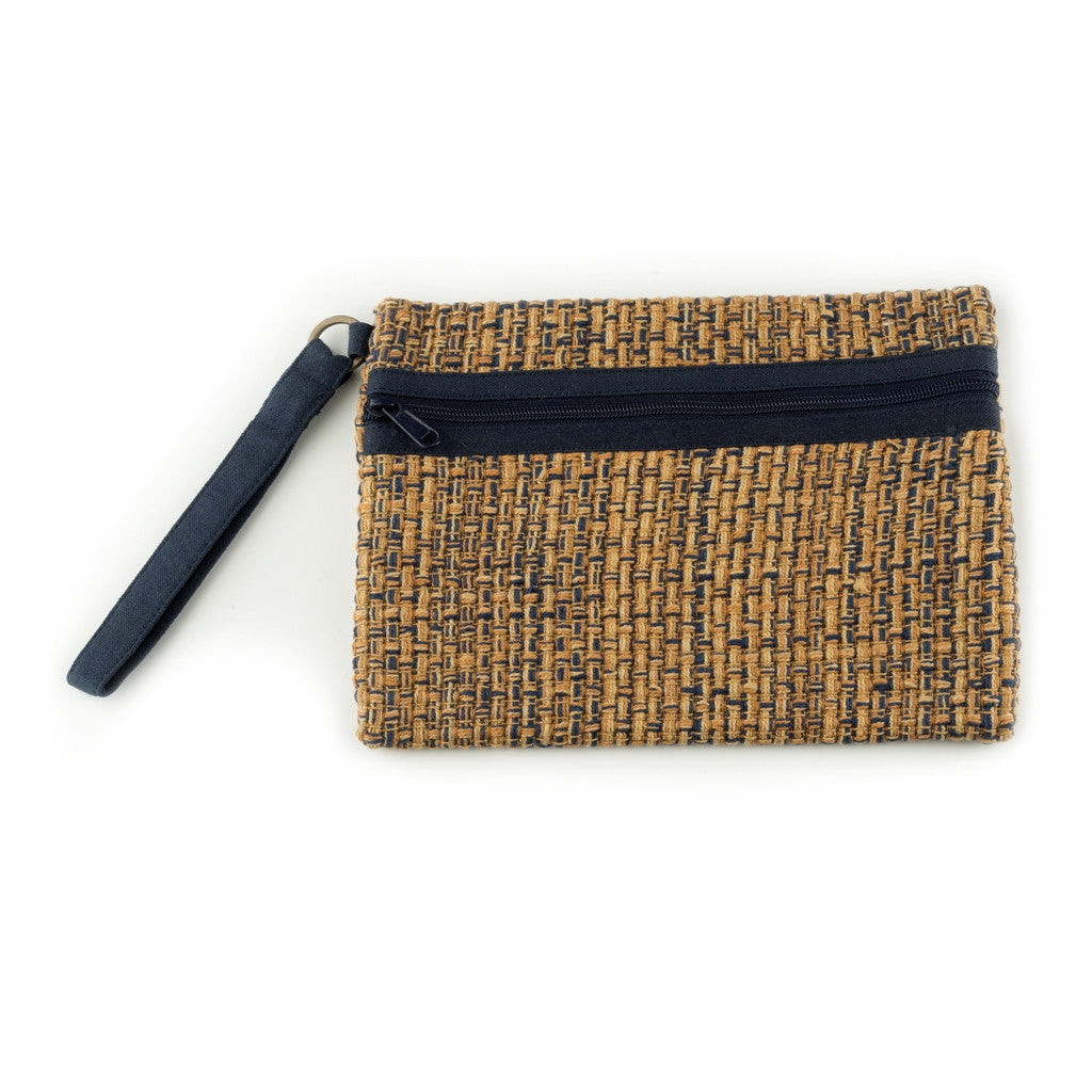 Brown and Blue Accessories Pouch