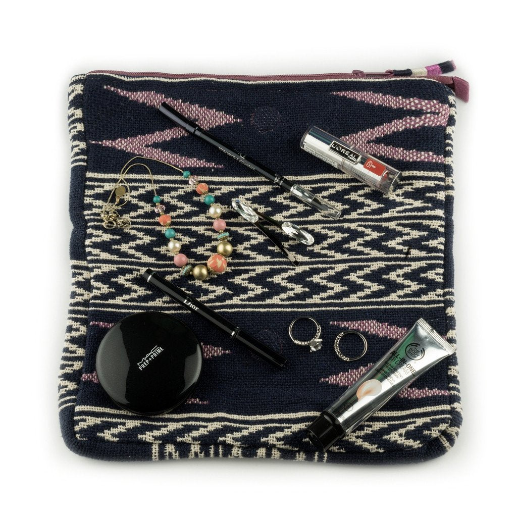 Smart Accessories Pouch in Navy White and Mauve