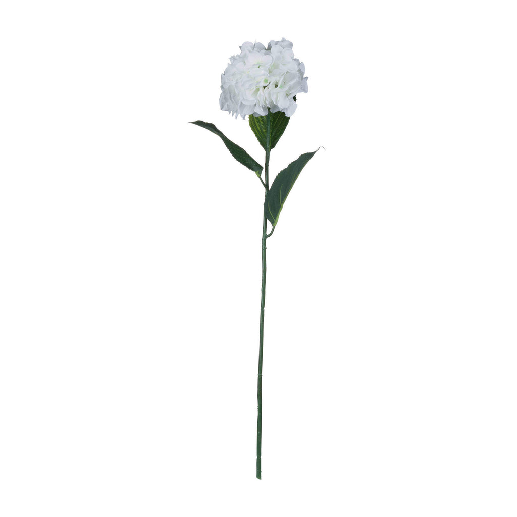 Lifelike white Schneeball hydrangea artificial stem, 71cm tall, hyper-realistic plastic flowers for vases or centerpieces by RoomLondon at brixbailey.com