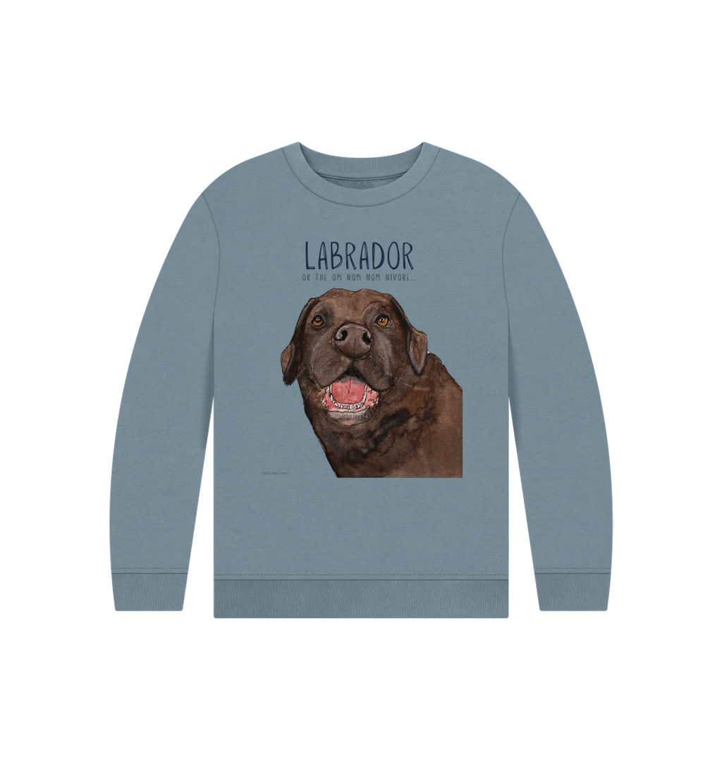Chocolate Labrador Crumb Catcher Kids Sweatshirt