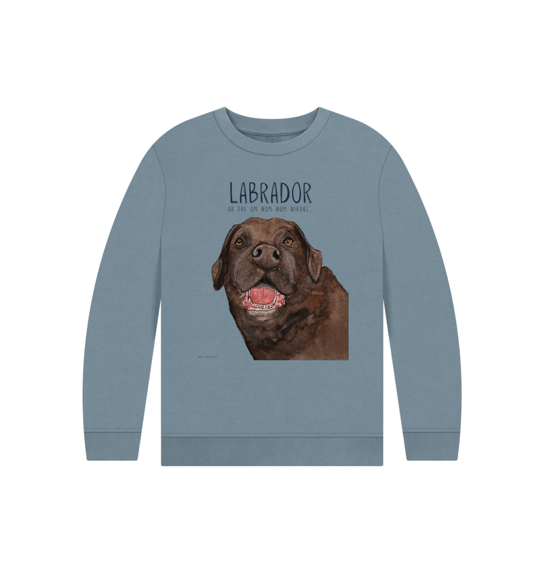Chocolate Labrador Crumb Catcher Kids Sweatshirt