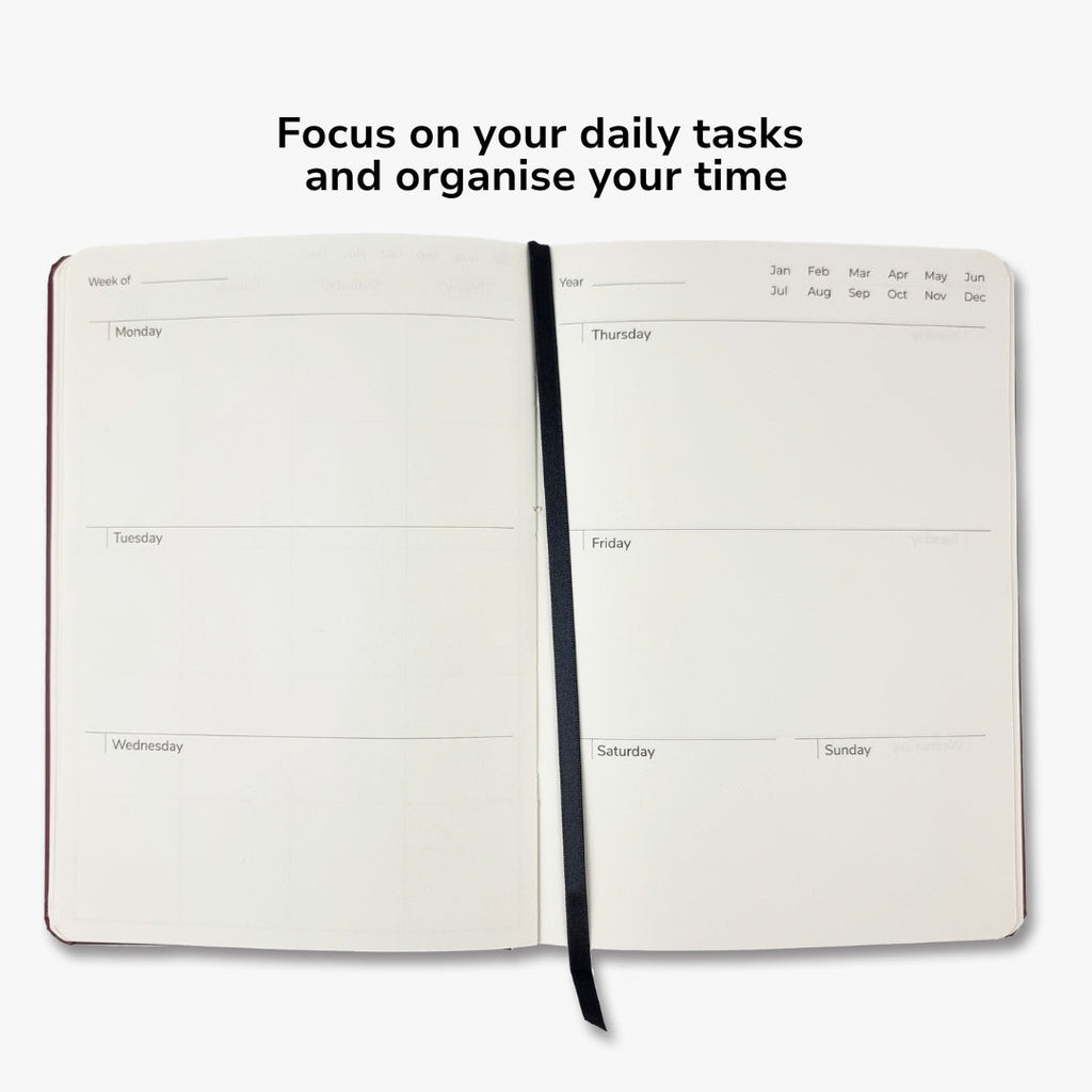 Undated Yearly Productivity Planner in Green