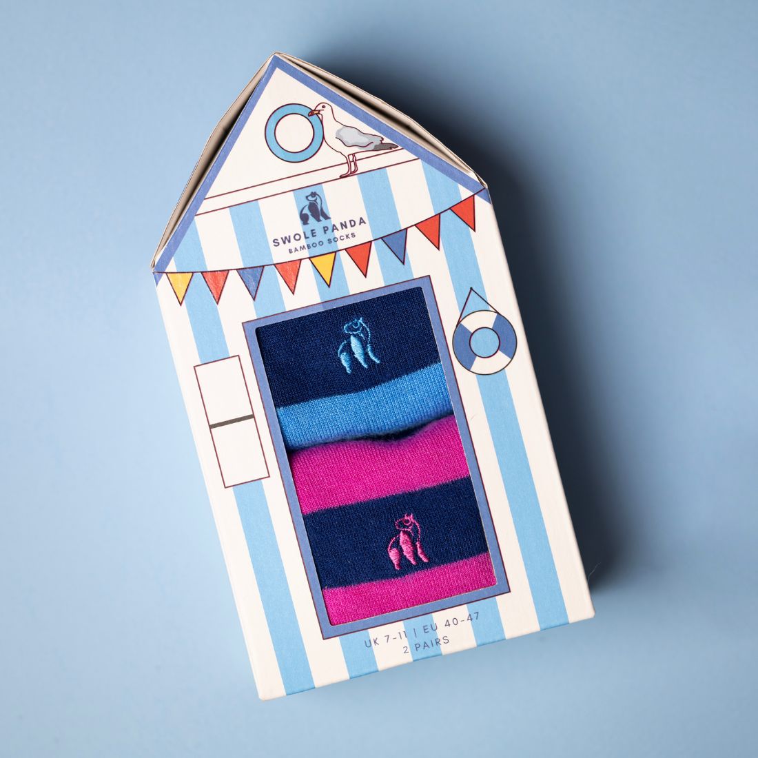 Beach Hut Sock Box 2 Pairs Bamboo Socks for Him