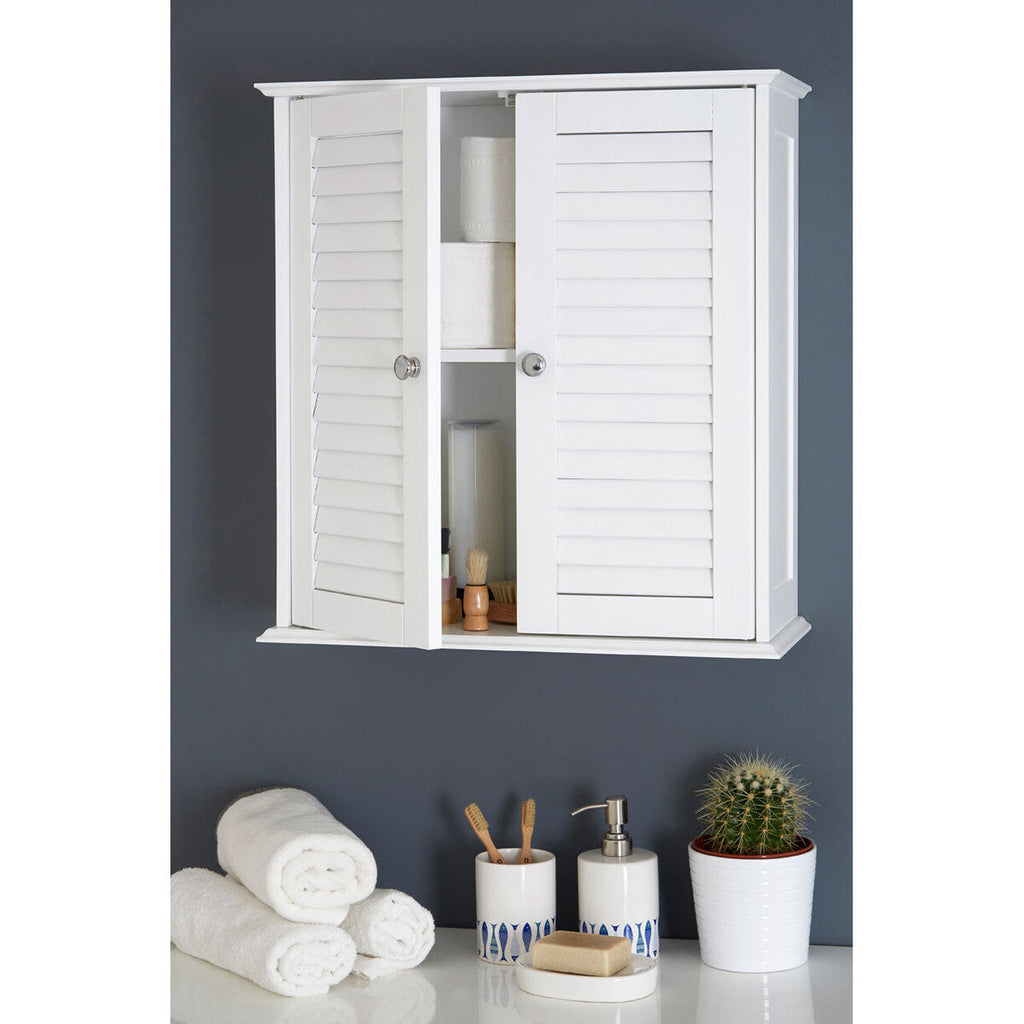 White Wood 2 Door Wall Cabinet