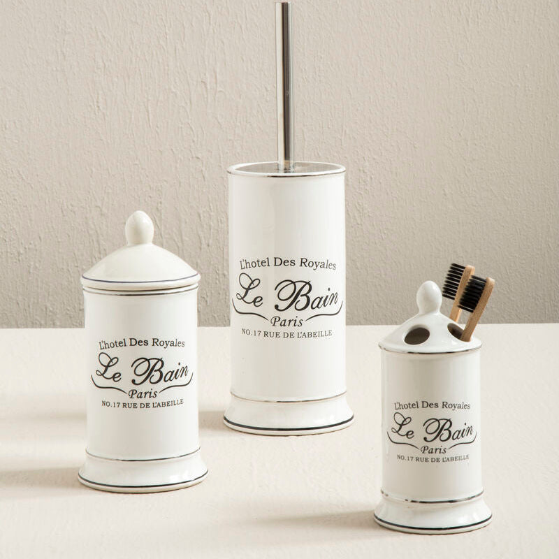 White Toilet Brush with Holder